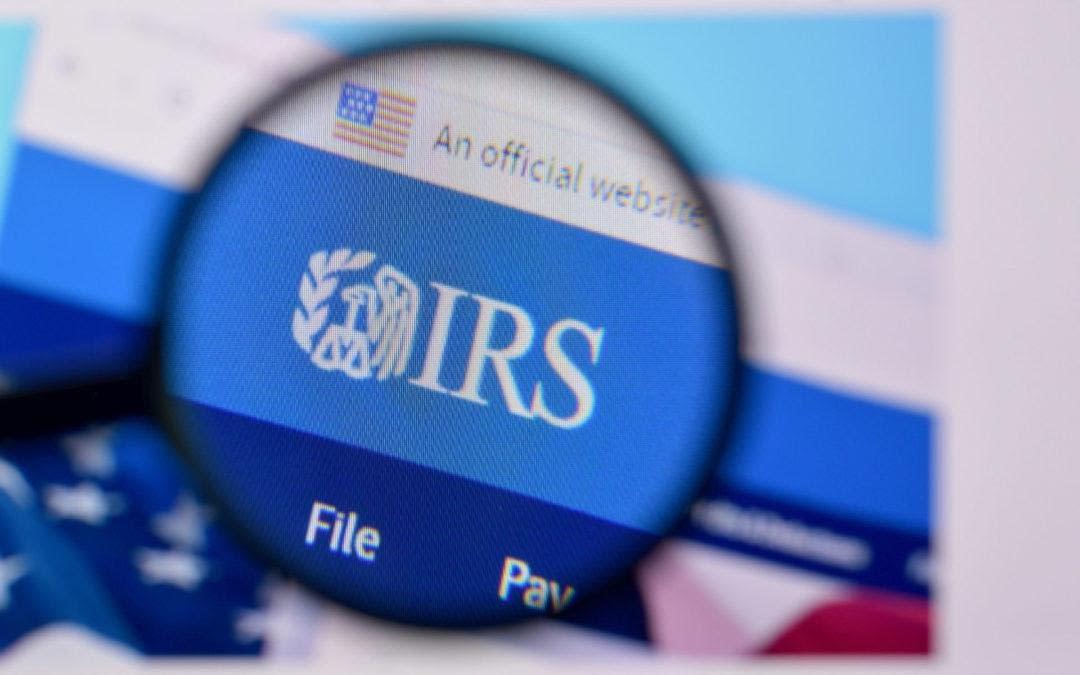 Homepage of internal revenue service website on the display of PC, url - irs.gov.