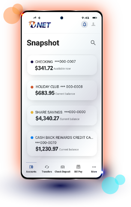 Screenshot of Account overview in Digital Banking App