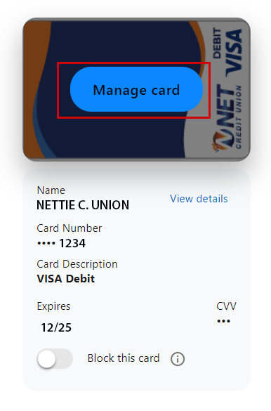 Step 3 Select Card to Manage