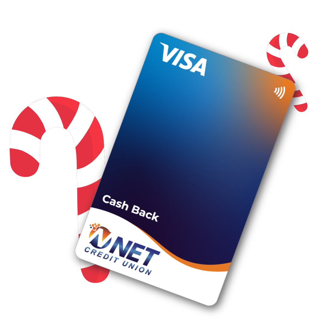 cash back card with candy canes